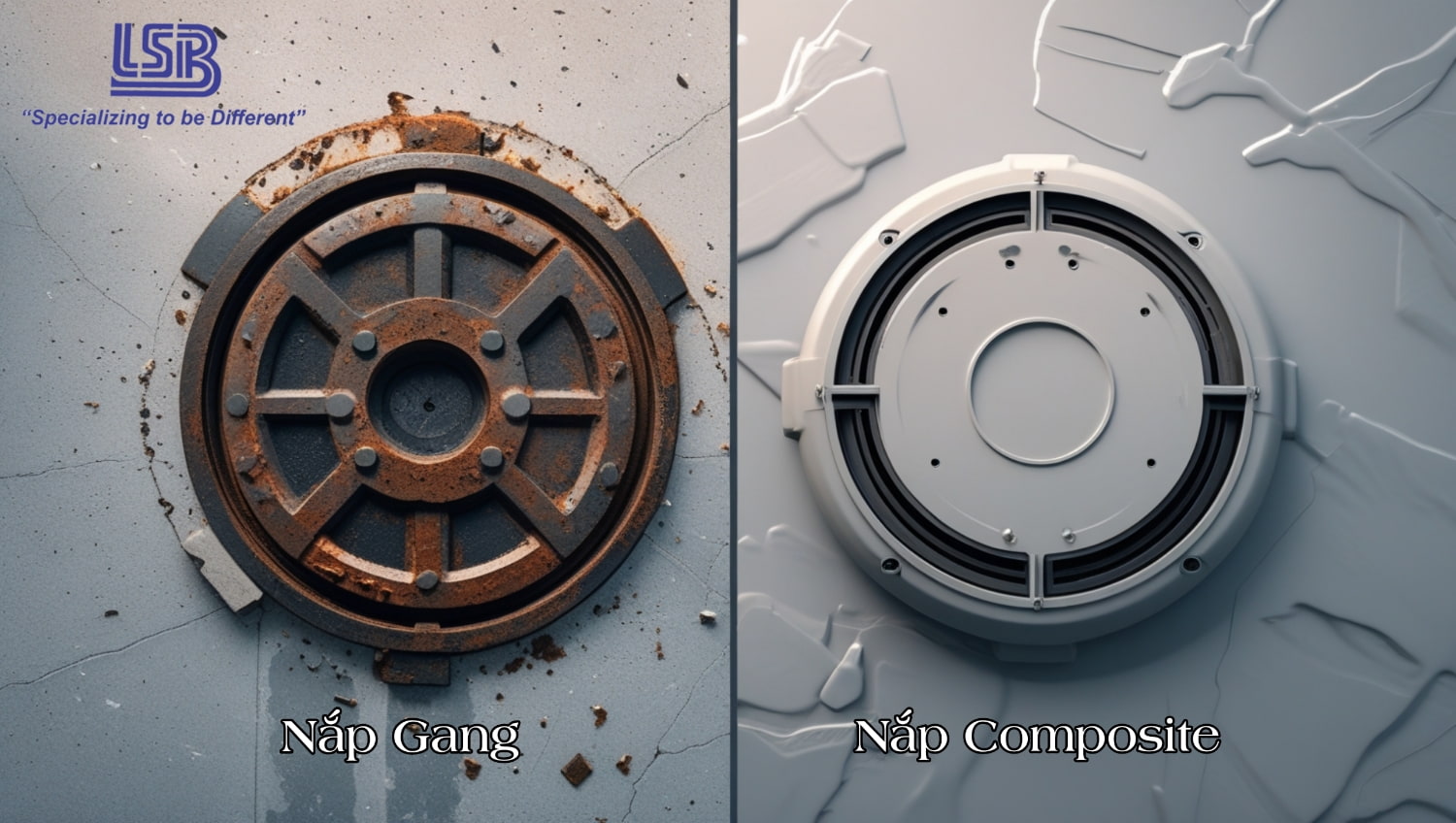 So sánh độ bền của nắp hố ga bằng Gang và composite
