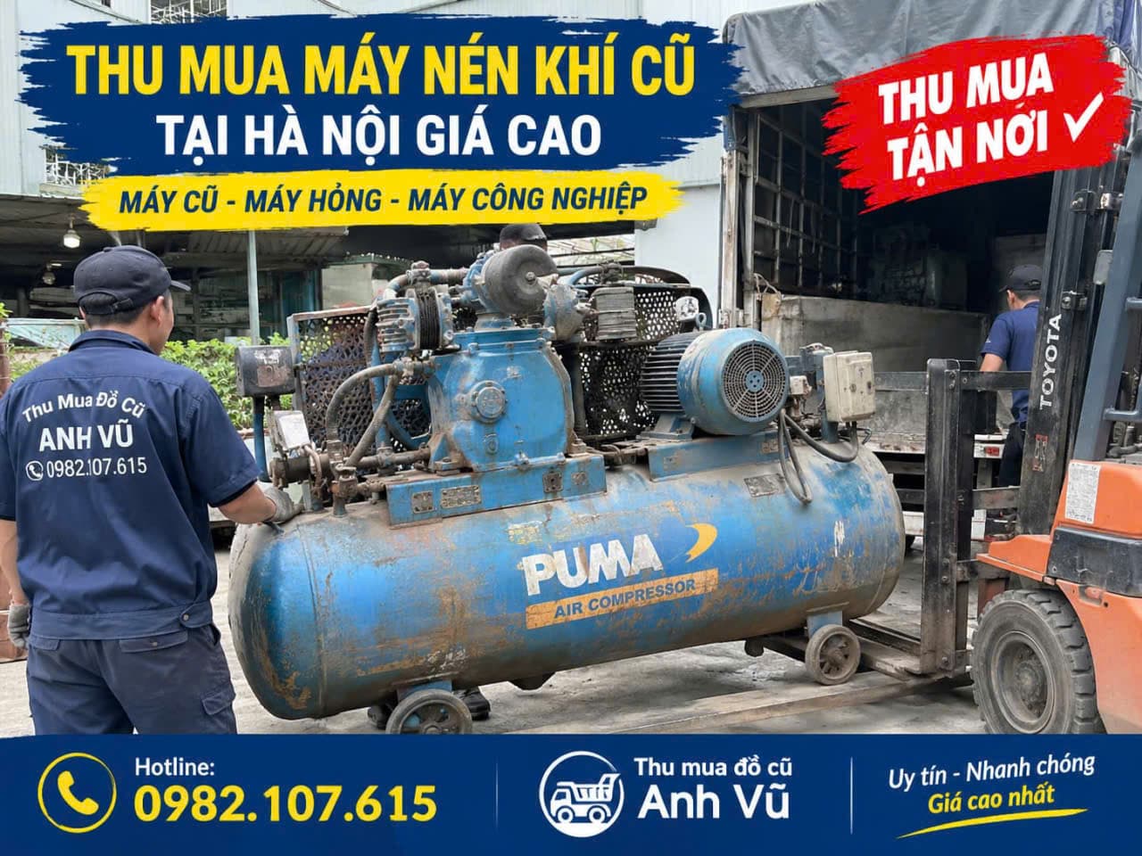 Thu mua máy nén khí cũ Hà Nộ